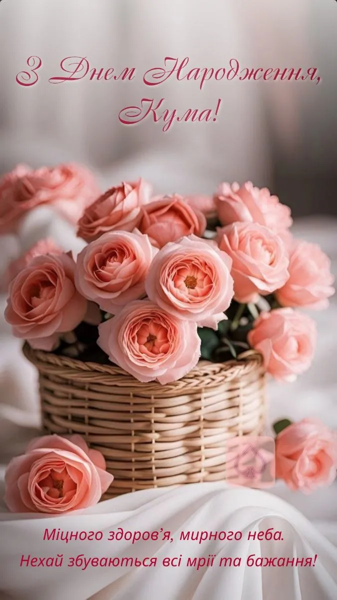 Картинка з днем народження кумі