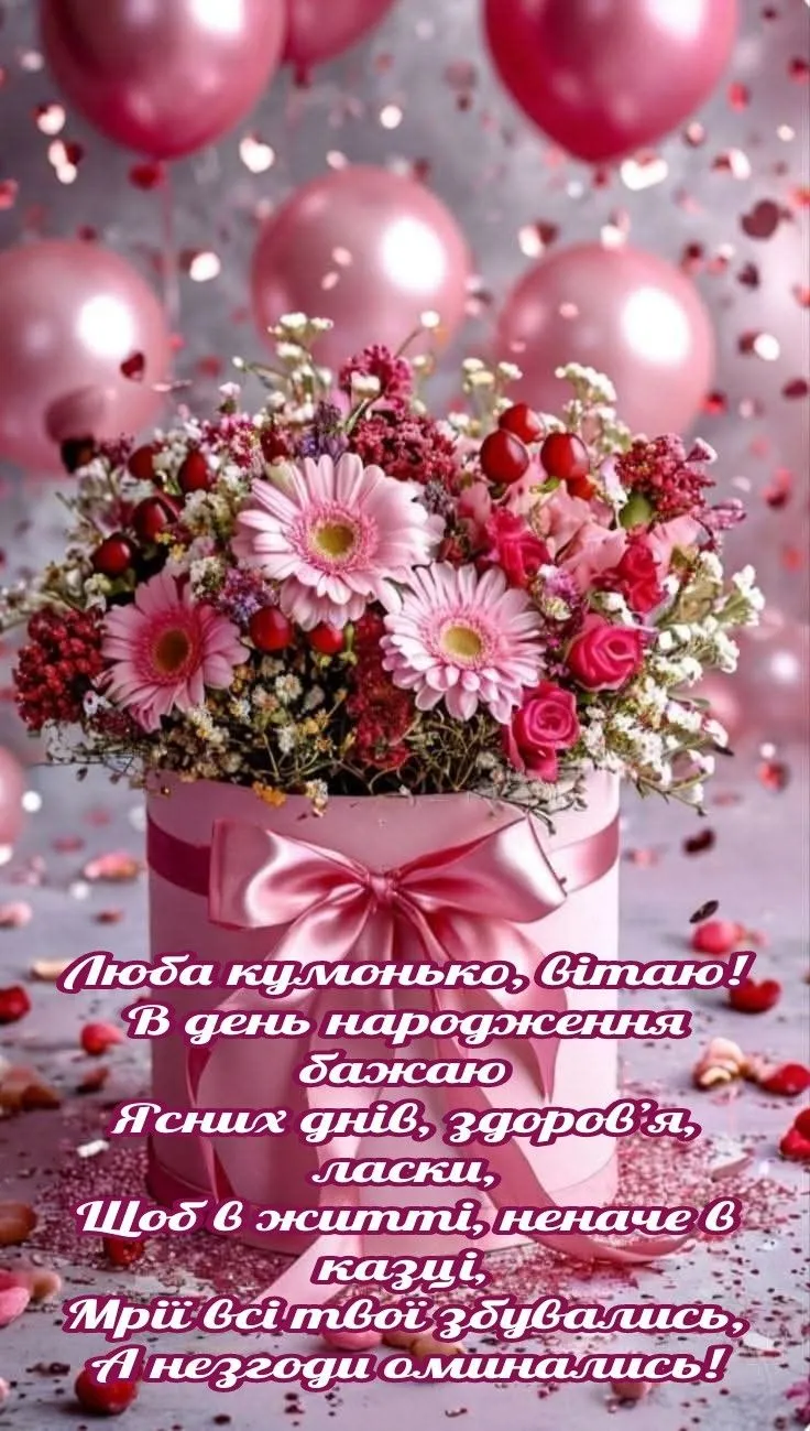 Картинка з днем народження кумі