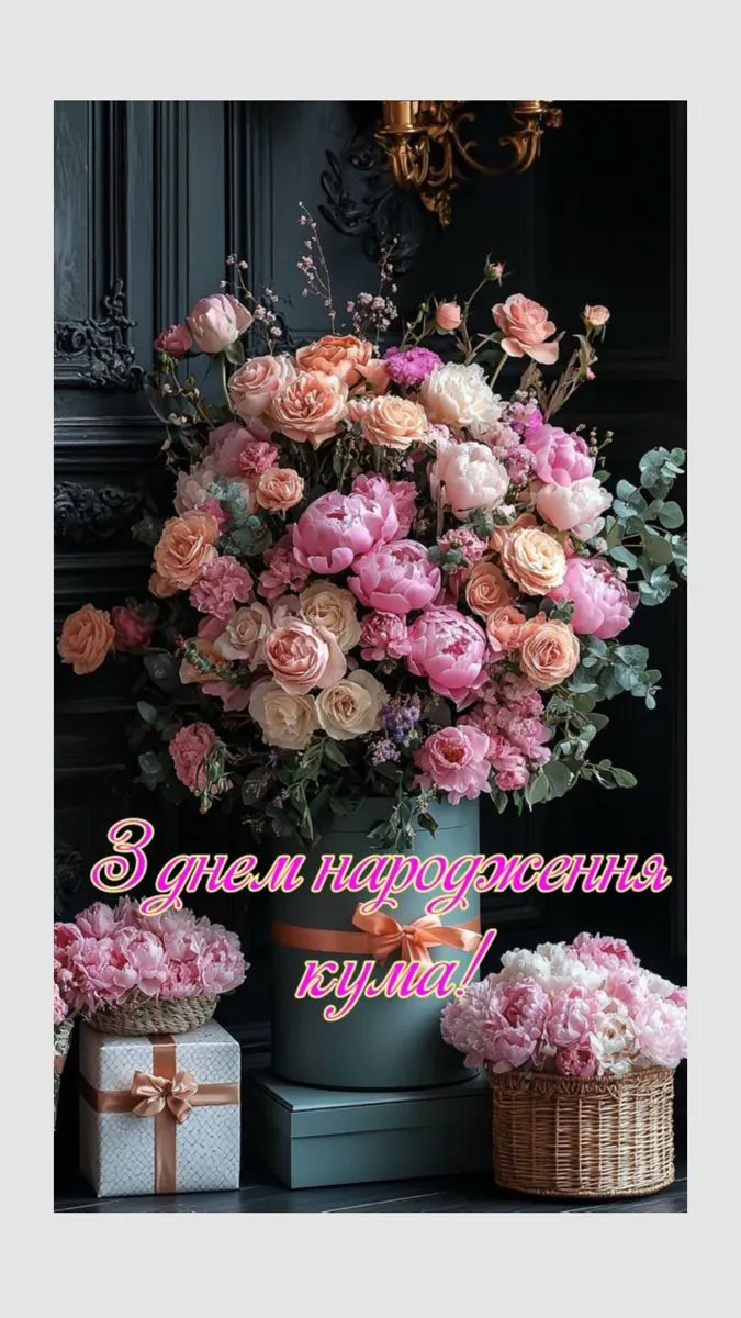 Картинка з днем народження кумі